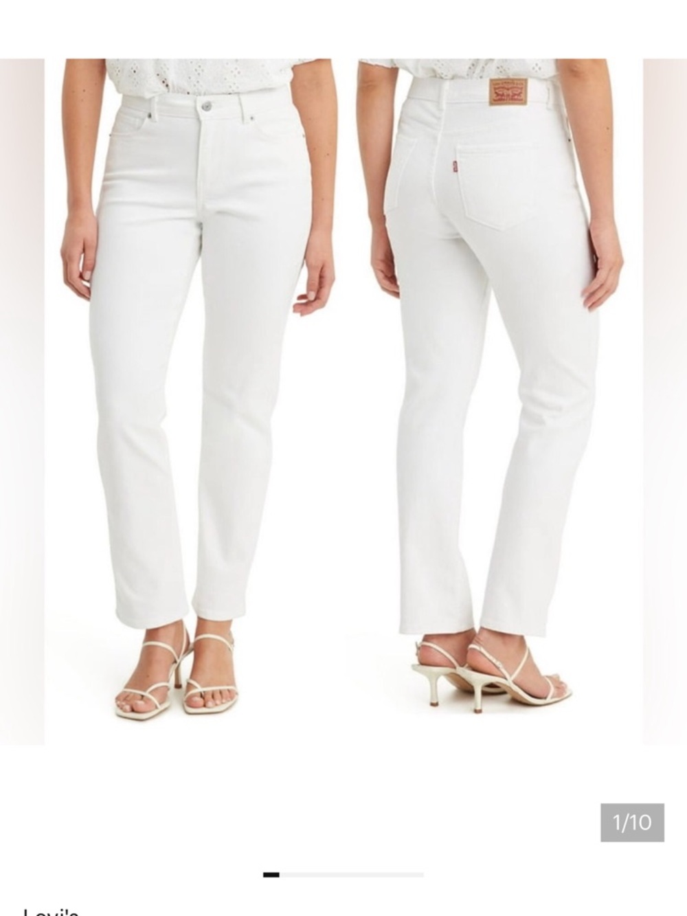 Levi’s Jeans Women’s Size 16 White Classic Straight Stellar Stretch Denim